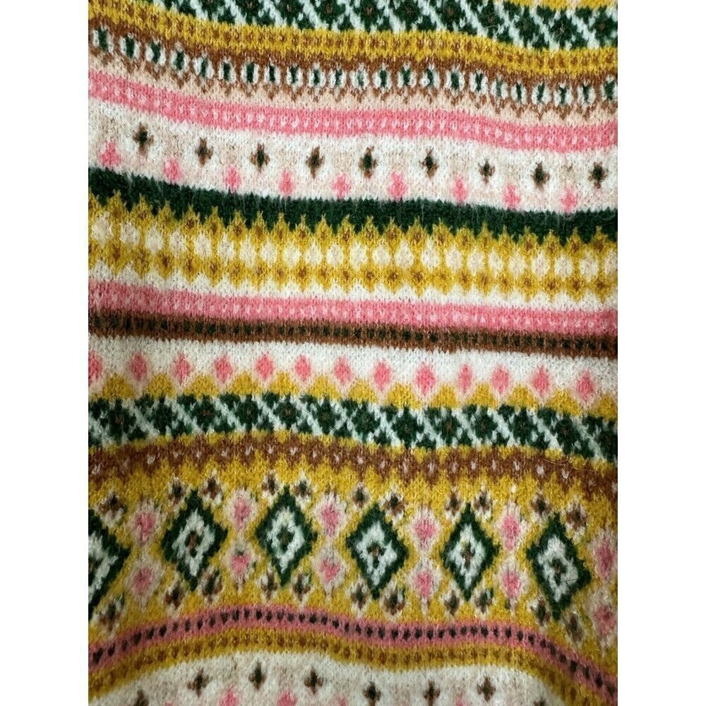 Talbots Multi Color Colorful Fair Isle Mock Neck … - image 2
